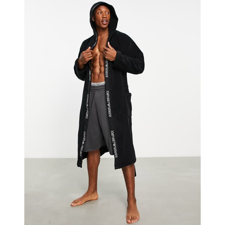Emporio Armani taped robe in black | ASOS