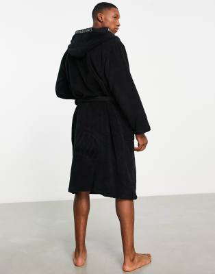 Emporio Armani taped robe in black | ASOS