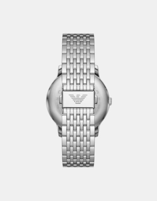 Emporio Armani Three-hand date stainless steel watch in silver, 2 of 3