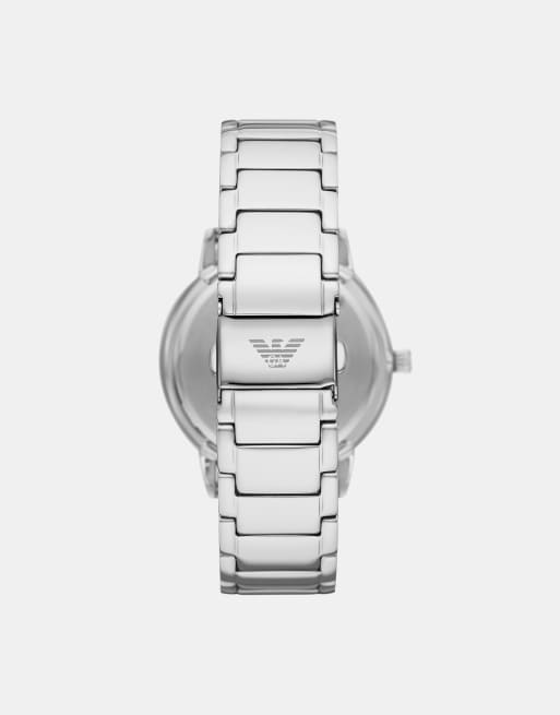 Emporio Armani Three-hand date stainless steel watch in silver, 2 of 2