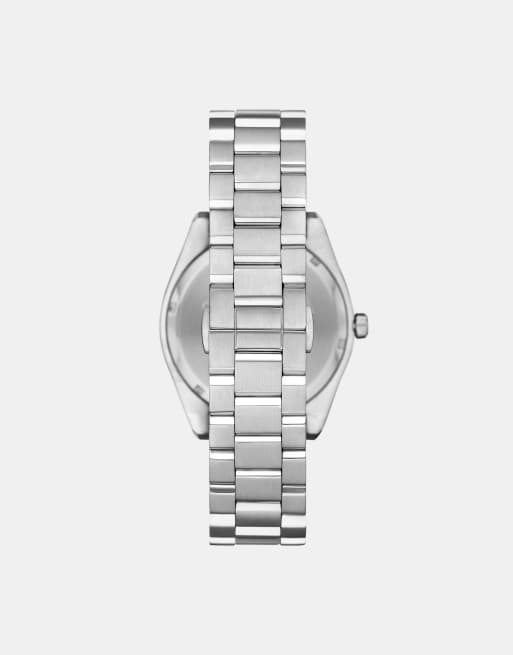 Emporio Armani Three-hand date stainless steel watch in silver, 2 of 3