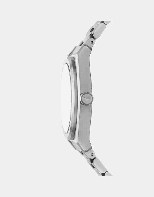 Emporio Armani Three-hand date stainless steel watch in silver, 3 of 3