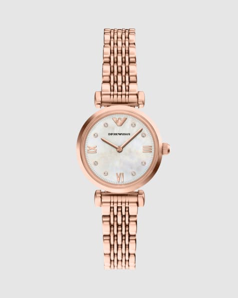Emporio Armani Two-hand rose gold-tone stainless steel watch in rose gold - view 1