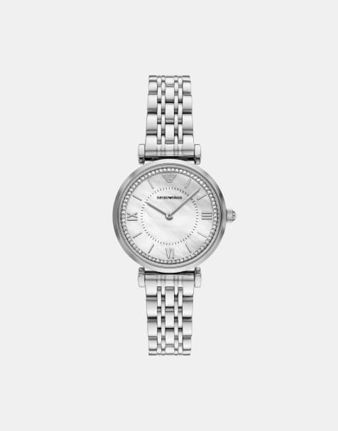 Emporio Armani Women's two-hand stainless steel watch in silver - view 1