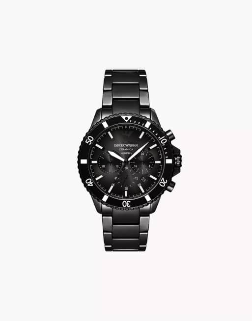 Emporio Armani – World Explorer – Chronograph für Herren aus Keramik in Schwarz, AR70010