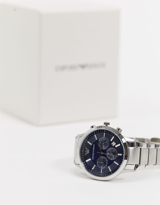 Armani horloge best sale blauwe wijzerplaat