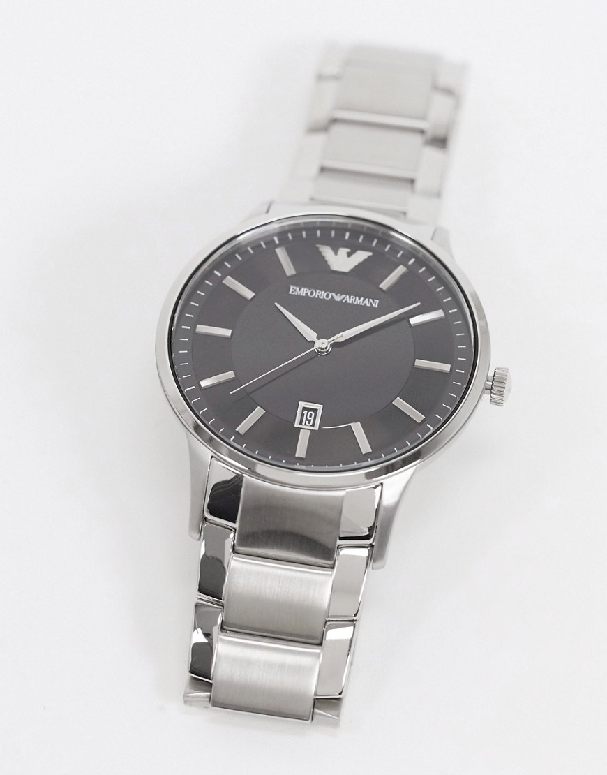 Emporio Armani - Zilverkleurig horloge met zwarte wijzerplaat AR11181