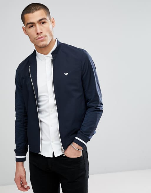 Emporio Armani zip through bomber jacket in navy ASOS