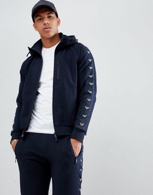 emporio armani taped jogger sweat in navy