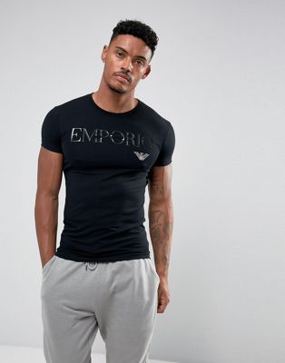 Emporio Armani - Zwart lounge T-shirt met tekstlogo