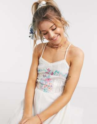 En Creme – Besticktes Minikleid-Weiß Weiß