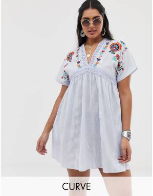 asos embroidered kimono dress
