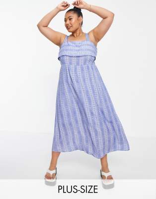 Plus-size dress by En Creme It%27s everything you%27ve been scrolling for Square neck Tie back Midi length Regular fit