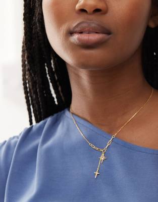 En Route En Route 18k gold plated melissa chain necklace with star pendant