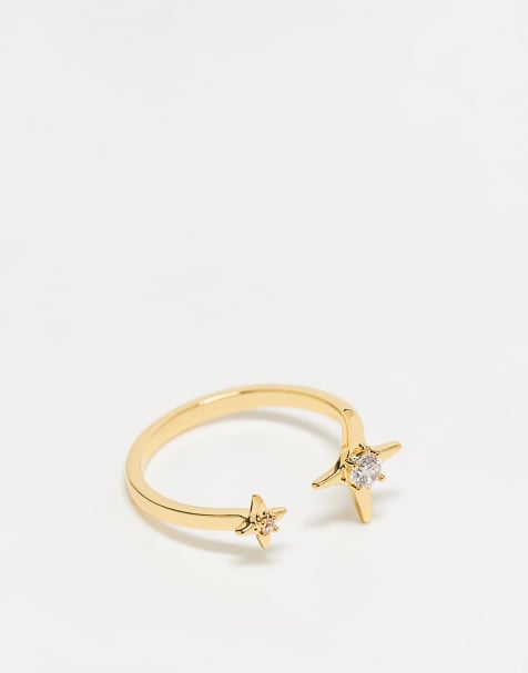 En Route 18k gold plated sparkle ring - view 1