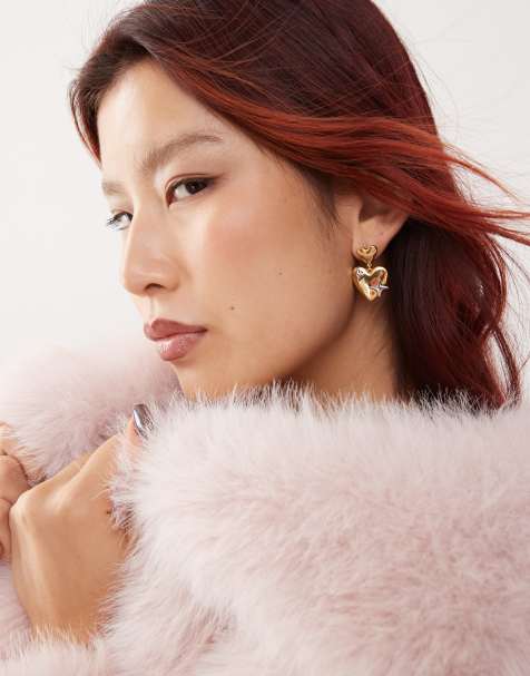 En Route galaxy heart earrings in 18k gold plated - view 1