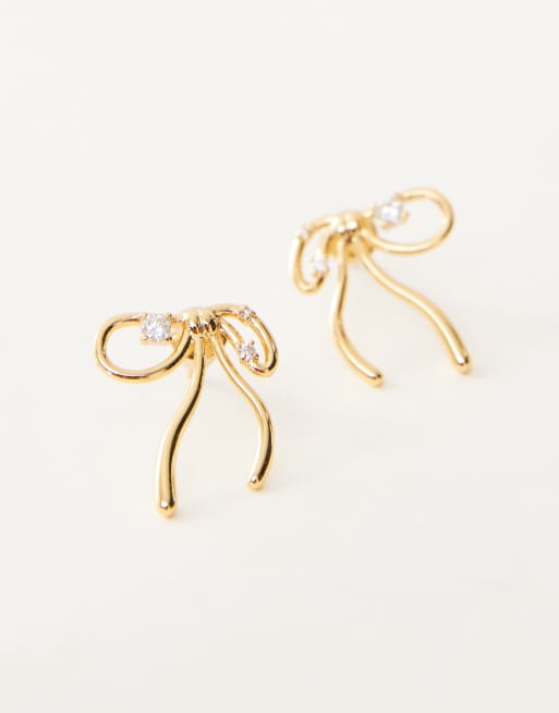 En Route mini miffy stud earrings with white cz stone in