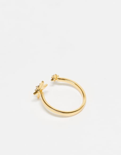 En Route - Ring med funklende stjernedesign og 18 karat guldbelægning , 2 af 3
