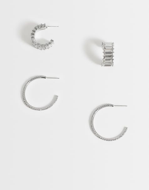 endast 2-pack creoler i silver - view 1