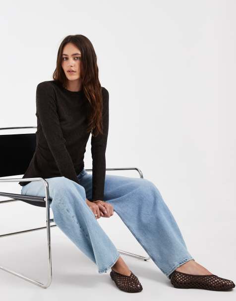 Endast strukturerad asymmetrisk topp i brun - view 1