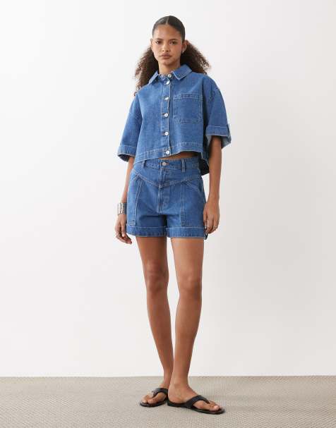 Ensemble avec chemise en denim coupe carrée - view 1