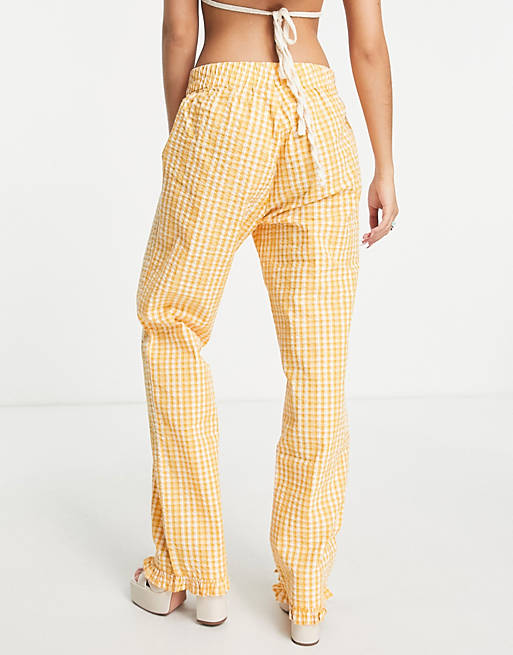 Envii - Abrikosfarvede bukser med lige og tern - Del af | ASOS