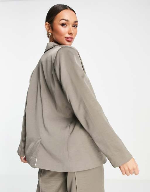 Envii - Blazer en satin - Gris foncé, 2 de 4