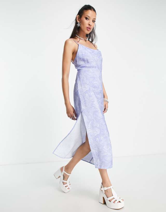 Envii cami midi dress in blue marble