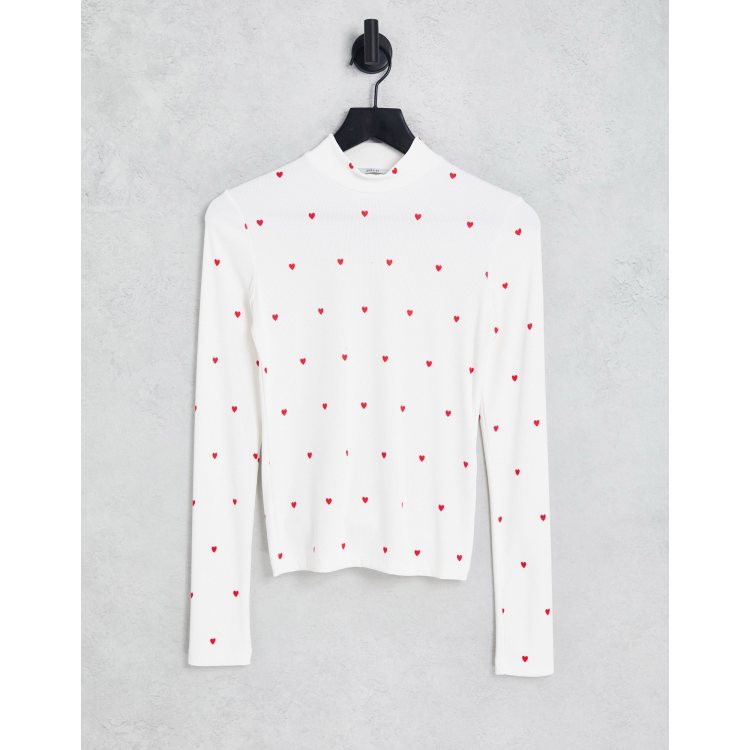 Envii high neck long sleeve top in heart print | ASOS