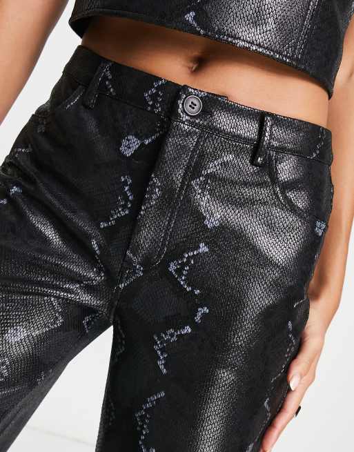 PU Snake Seamed Leggings