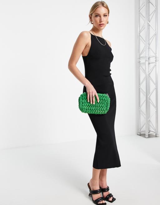 Envii knitted open-back dress in black 