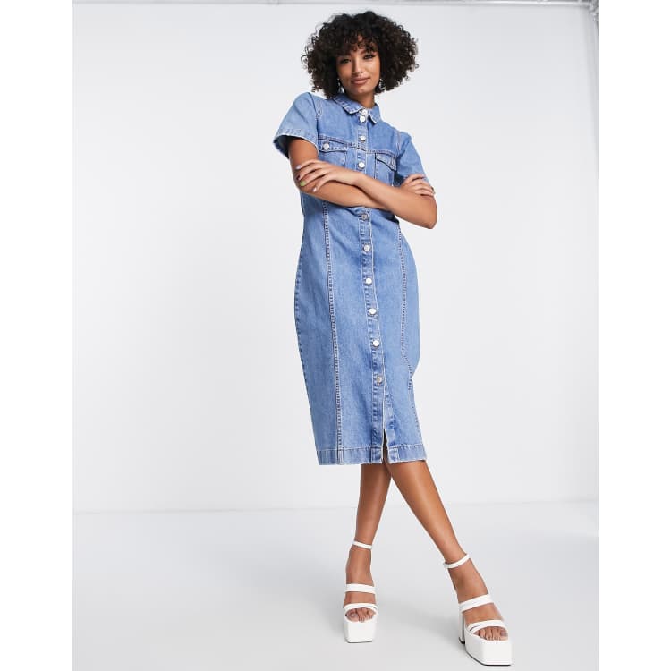 Warehouse western best sale midi denim dress