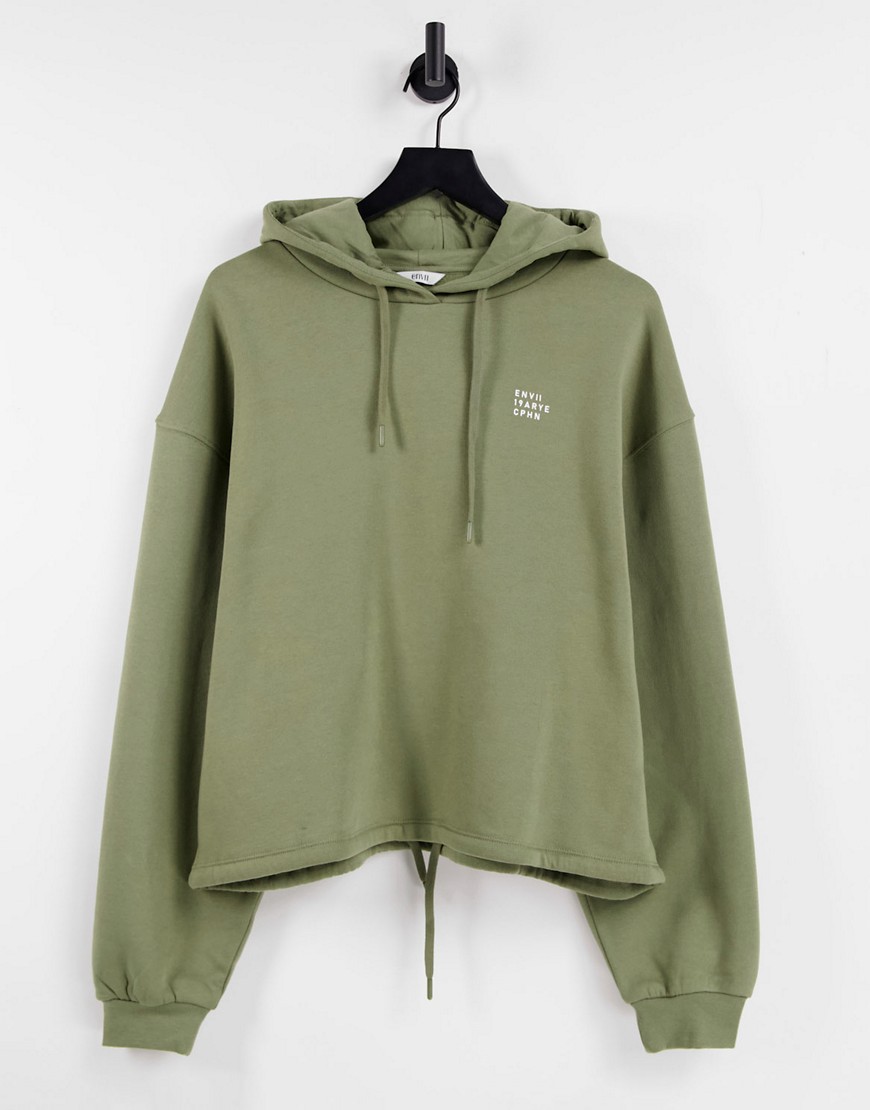 Envii Monroe hoodie in green-Grey