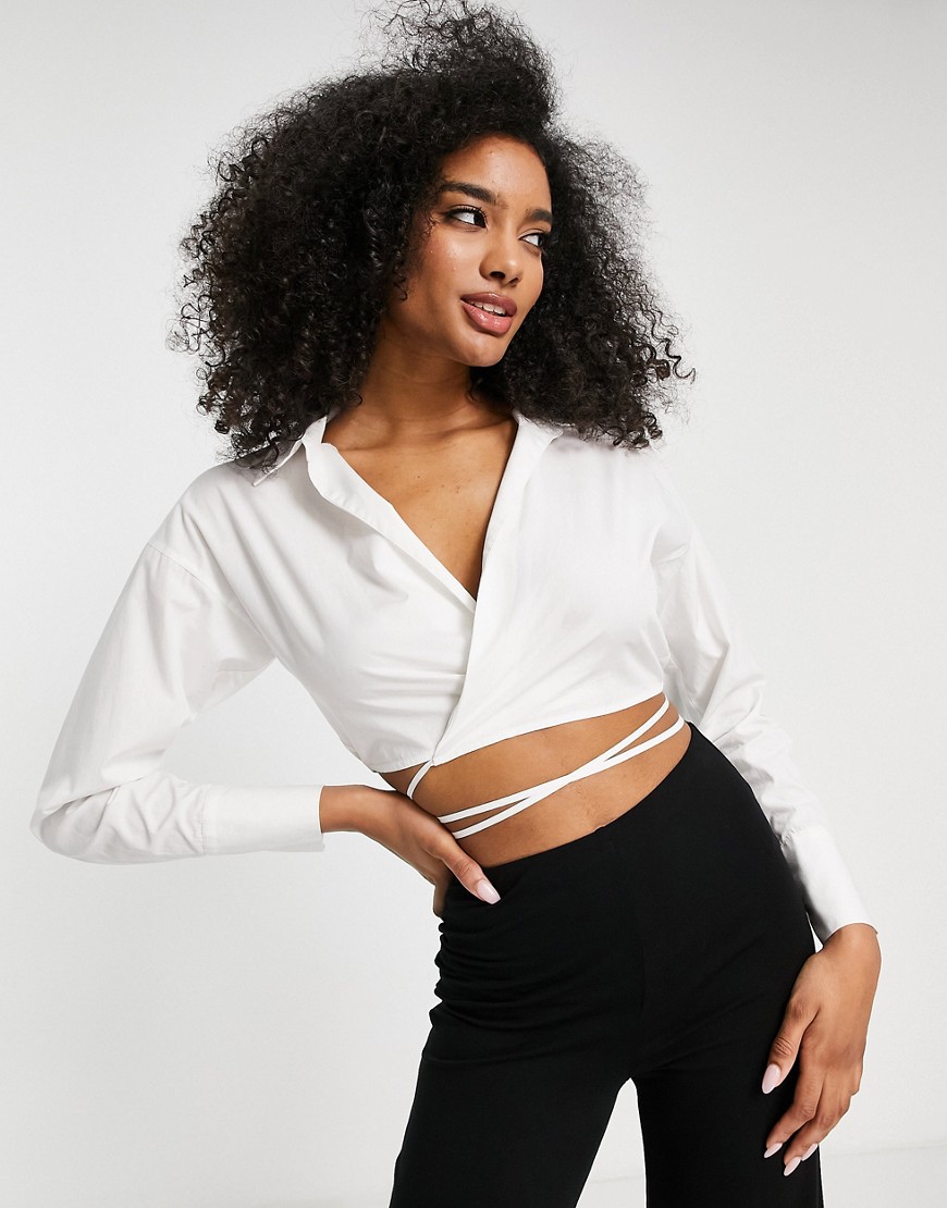 Envii Wrap Front Shirt In White