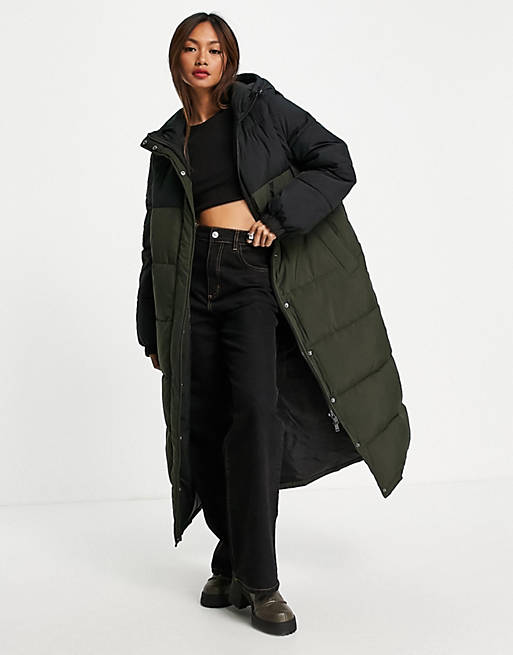 Envii padded full length jacket with removable sleeves in green