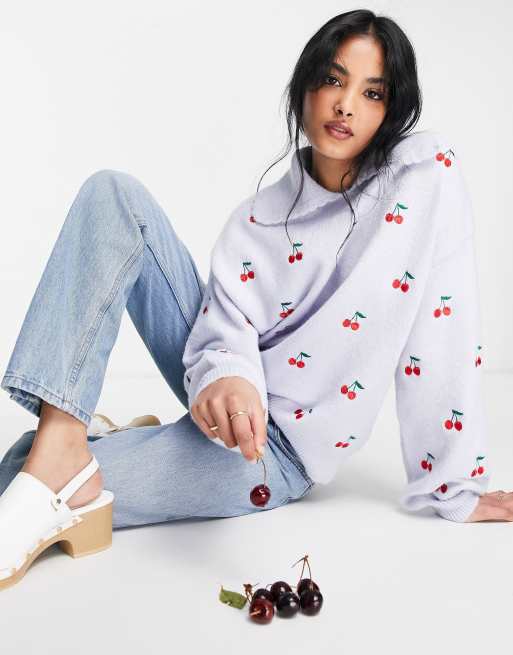 Envii - Pull à col et motif cerises