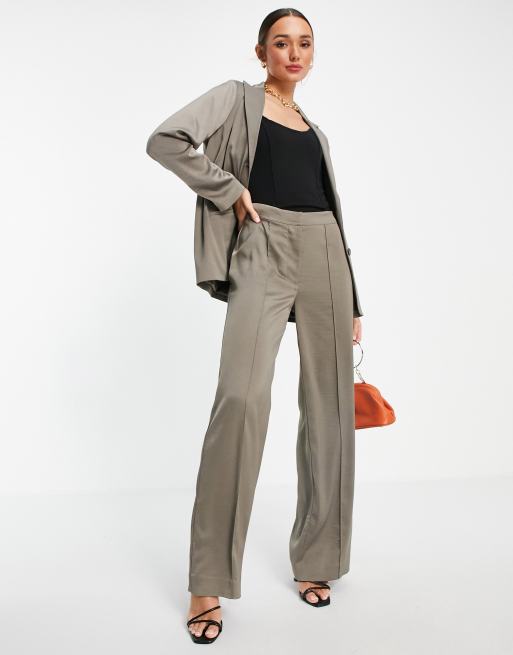 Grey store satin trousers