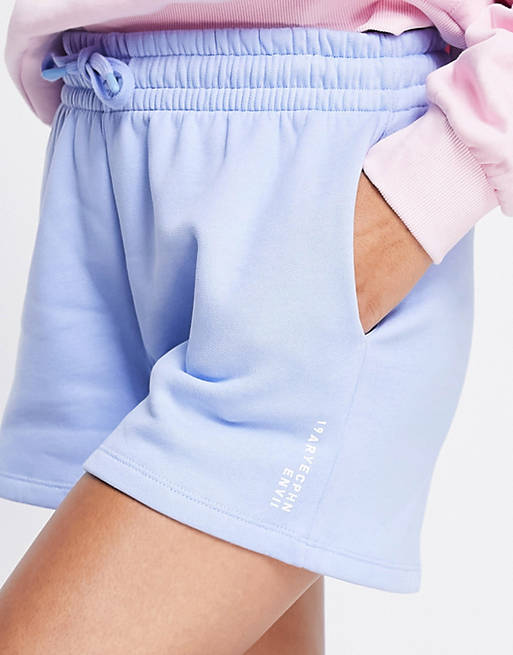 Envii Tansy jersey shorts in pale blue 