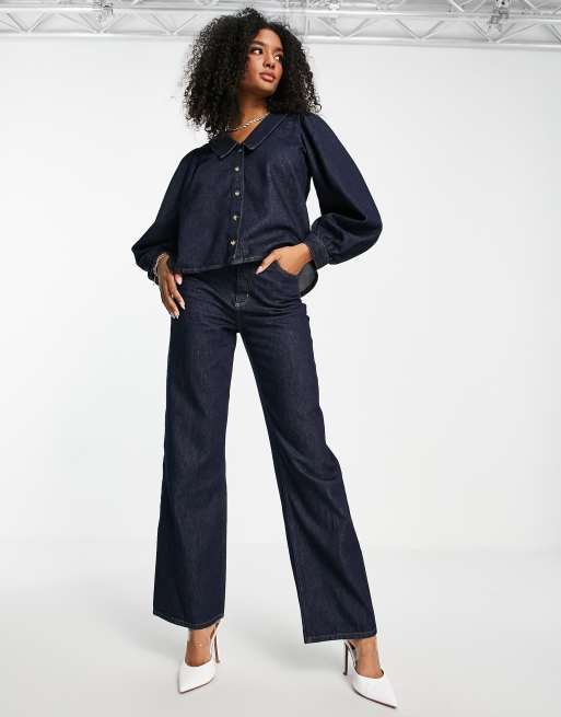 Envii wide-legged jeans in dark blue rinse