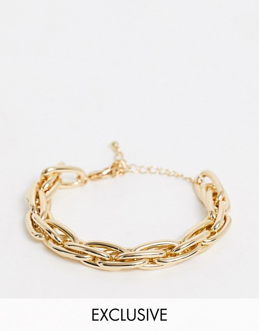 Erase Exclusive chunky chain bracelet in gold