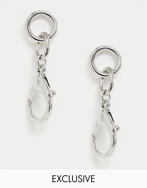 Erase Exclusive handcuff drop earrings in silver