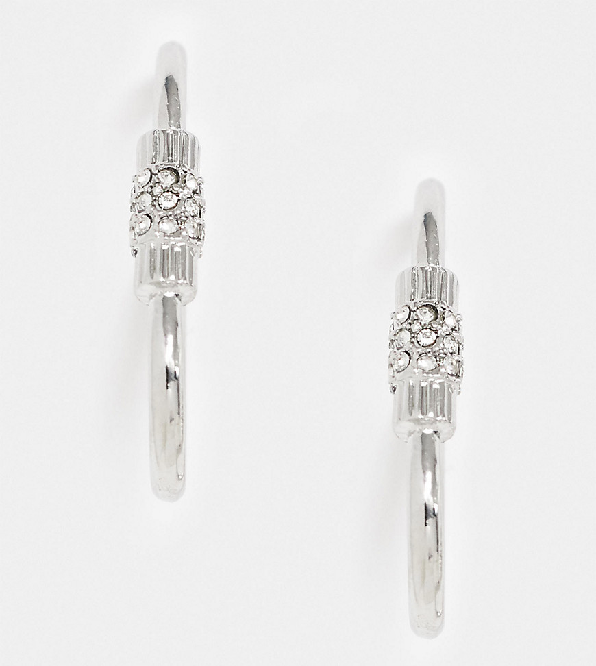 Erase Exclusive oval bolt earrings in silver