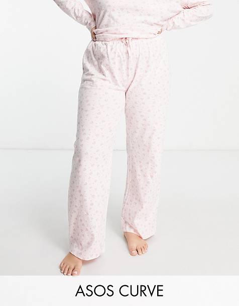 Pantaloncini del pigiama color lime in tessuto spazzolato a coste ASOS DESIGN Curve Mix & Match Asos Donna Abbigliamento Abbigliamento per la notte Pigiami 