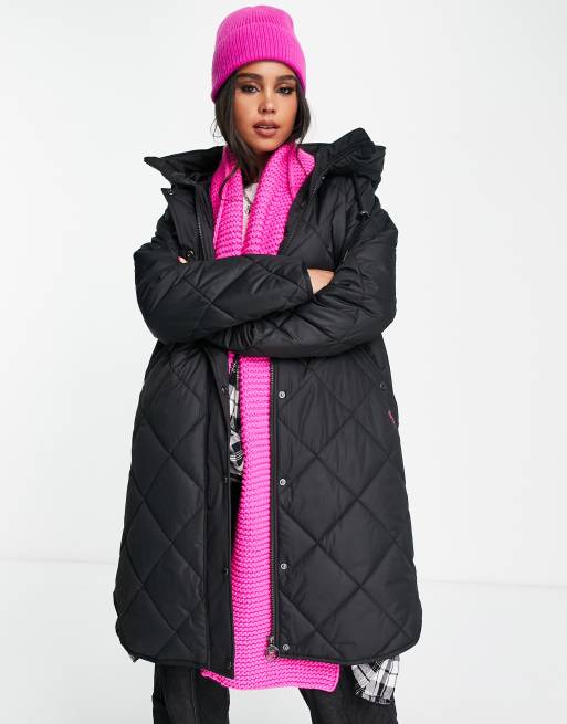 Esclusiva Barbour x ASOS - Avery - Parka trapuntato taglio lungo nero