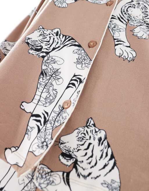 Esclusiva Chelsea Peers Petite Pigiama in poliestere marrone