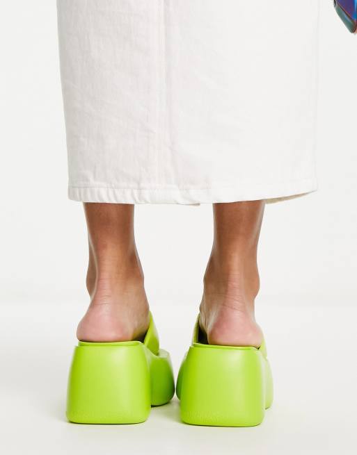 Esclusiva Daisy Street - Sandali infradito con suola spessa lime, 2 di 4