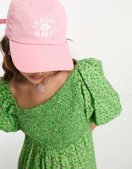 Esclusiva Damson Madder - Cappellino rosa in cotone con logo