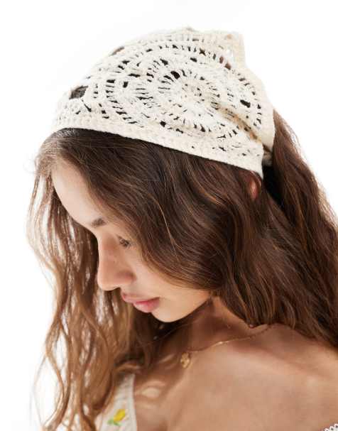 Esclusiva Easilocks x ASOS - Bandana all'uncinetto color crema - view 1