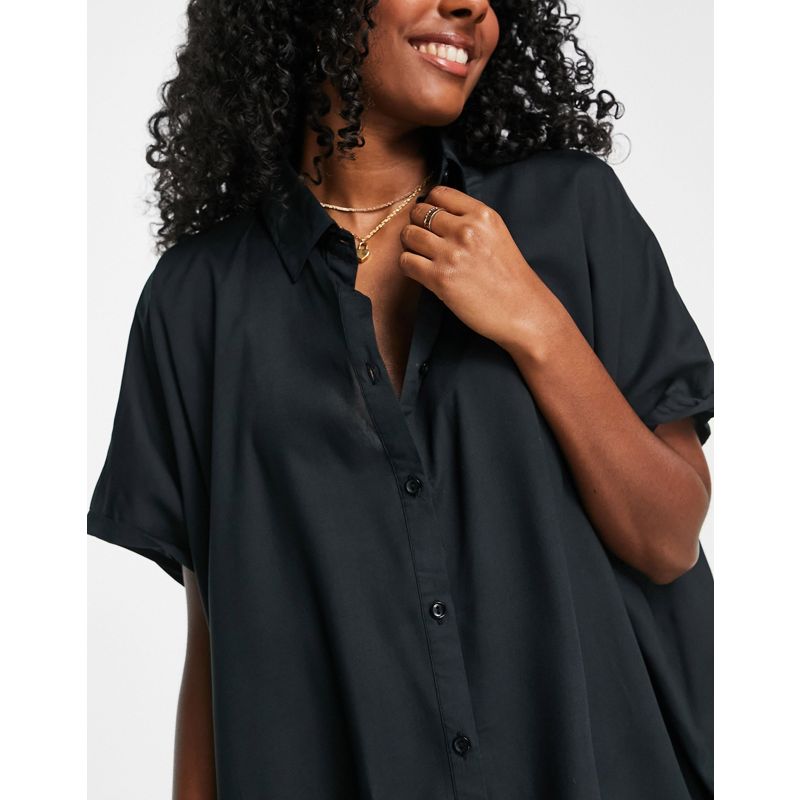 Costumi e Moda mare Donna Esclusiva Esmee - Camicia da mare comoda oversize nera