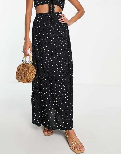 Esclusiva Esmee - Gonna da spiaggia lunga nera a pois in coordinato , 4 di 4